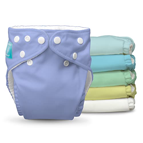 Charlie Banana 6 One Size Reusable Cloth Diapers With Fleece, Pastel