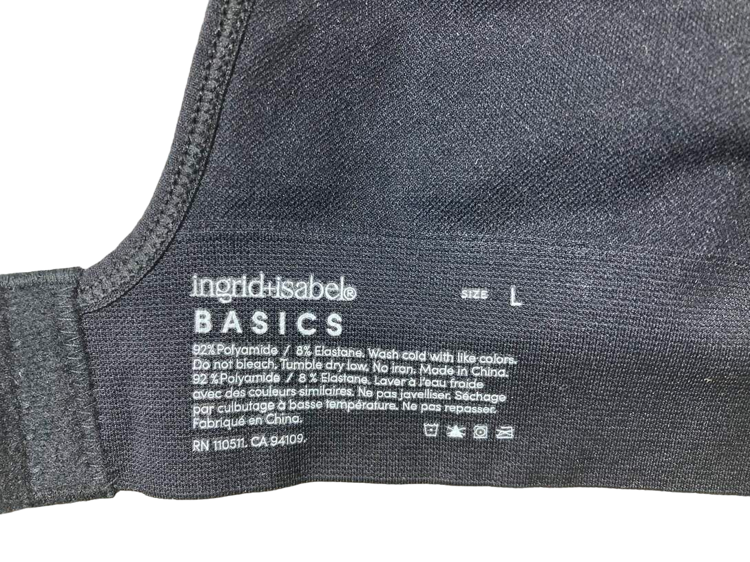 Ingrid & Isabel Nursing And Pumping Bra, L, Black