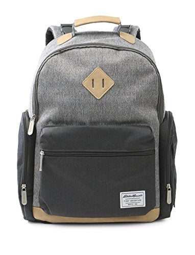 Eddie Bauer Bridgeport Diaper Backpack, Gray/Tan