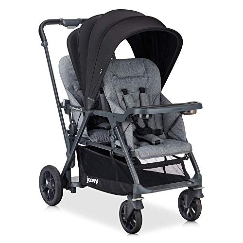 Joovy Caboose S Too Sit And Stand Double Stroller, 2020, Grey Melange
