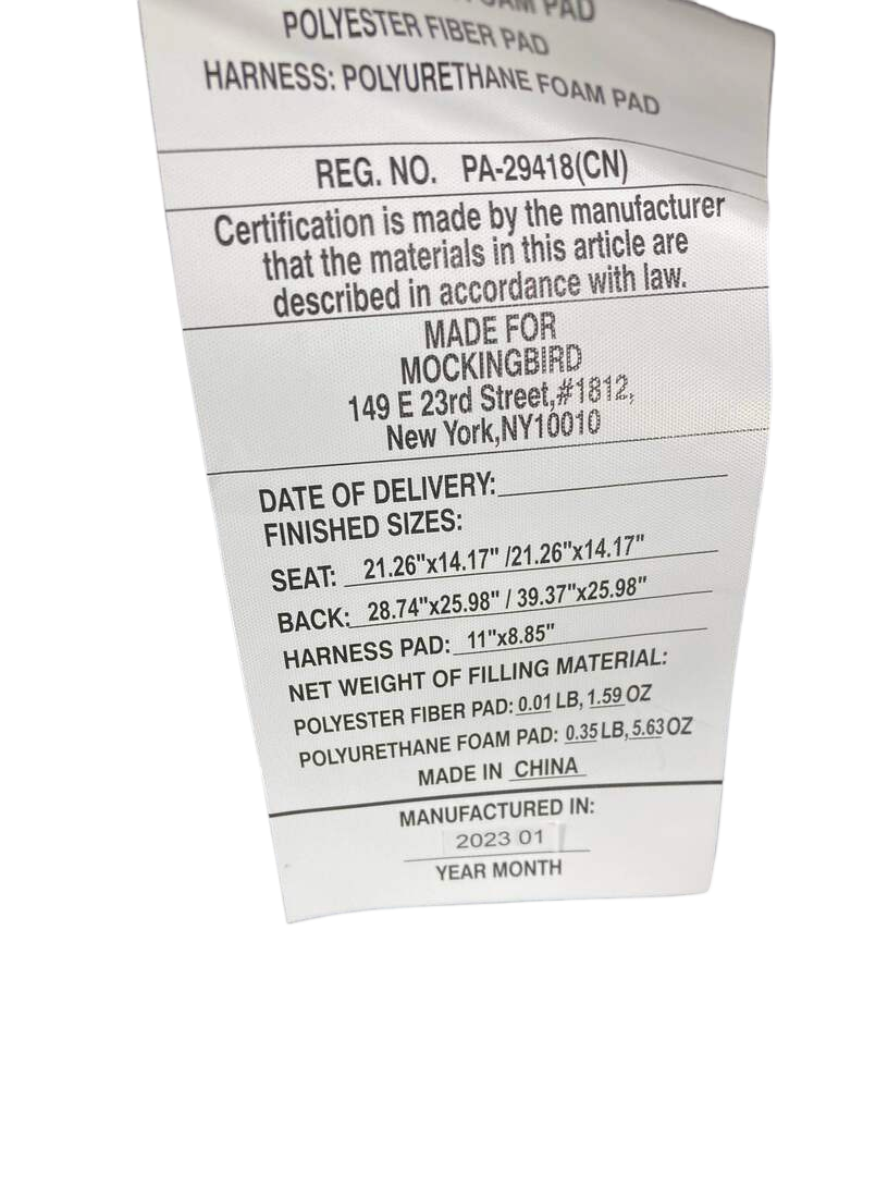 Mockingbird Single Stroller, 2023, Black, Silver With Penny Leather