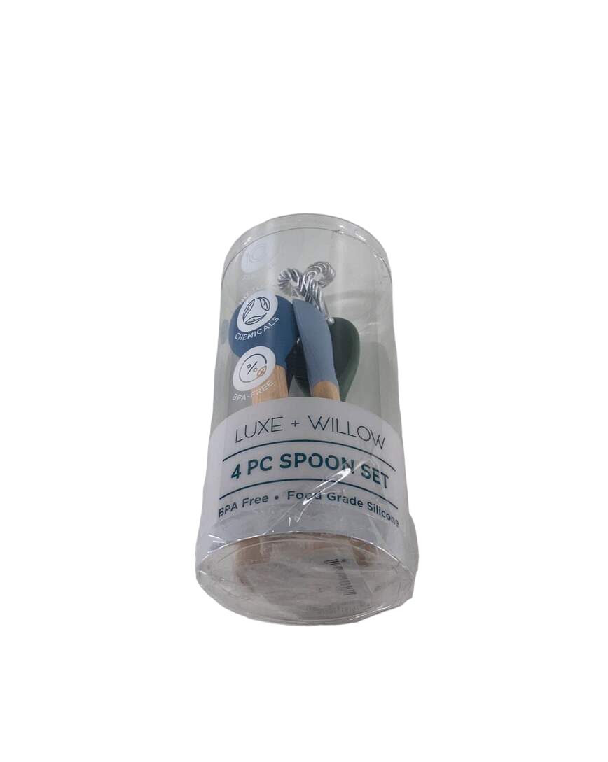Luxe And Willow Set Of 4 Silicone Spoons, Blue