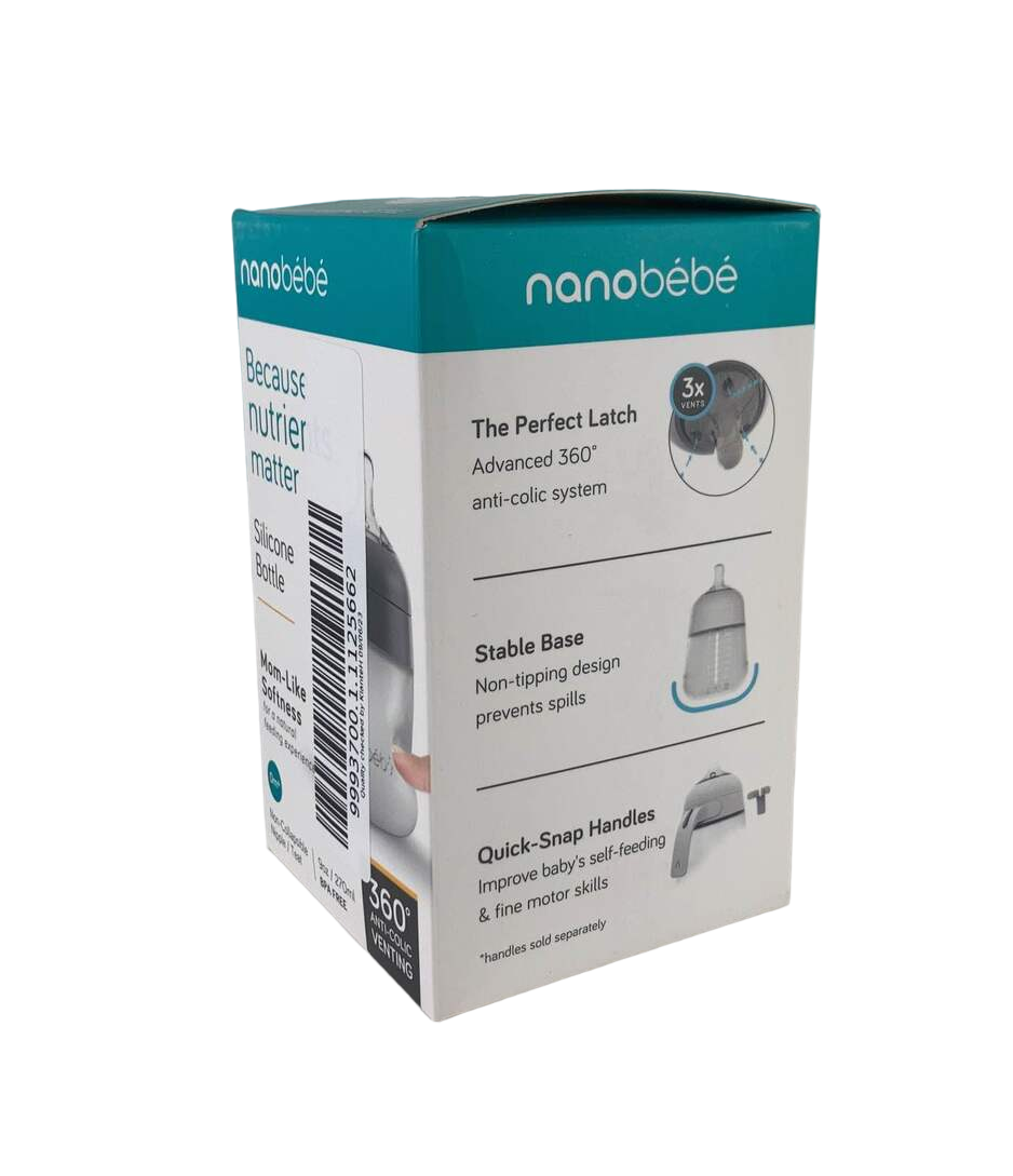 Nanobébé Flexy Silicone Baby Bottle, 5oz, Single, Grey