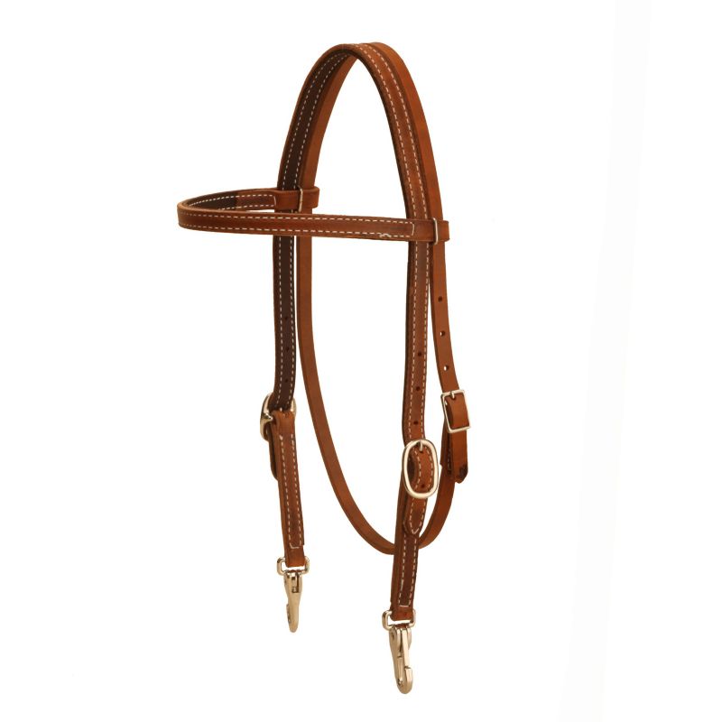 Tory Harness Leather Snap Browband Headstall