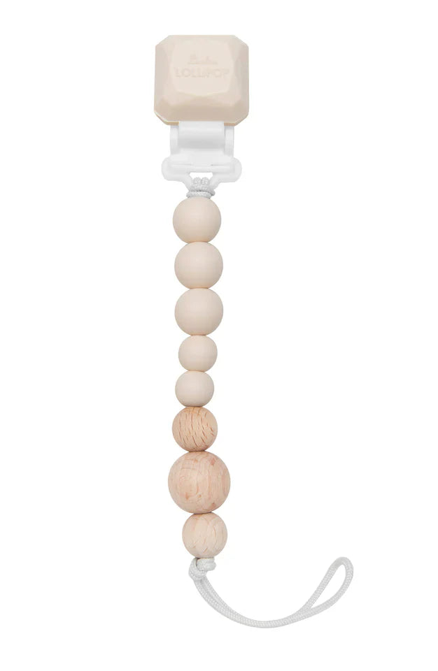 LouLou Lollipop Pacifier Clip, Coconut Milk