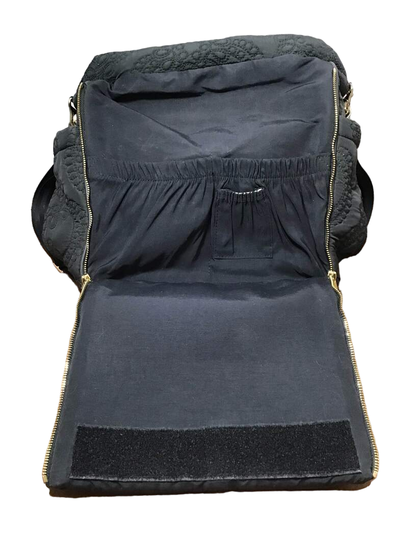  Petunia Pickle Bottom Boxy Backpack Diaper Bag, Black Embossed