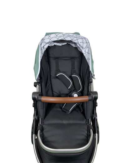  Mockingbird Single 2.0 Stroller, 2023, Silver With Penny Leather, Windowpane, Sage