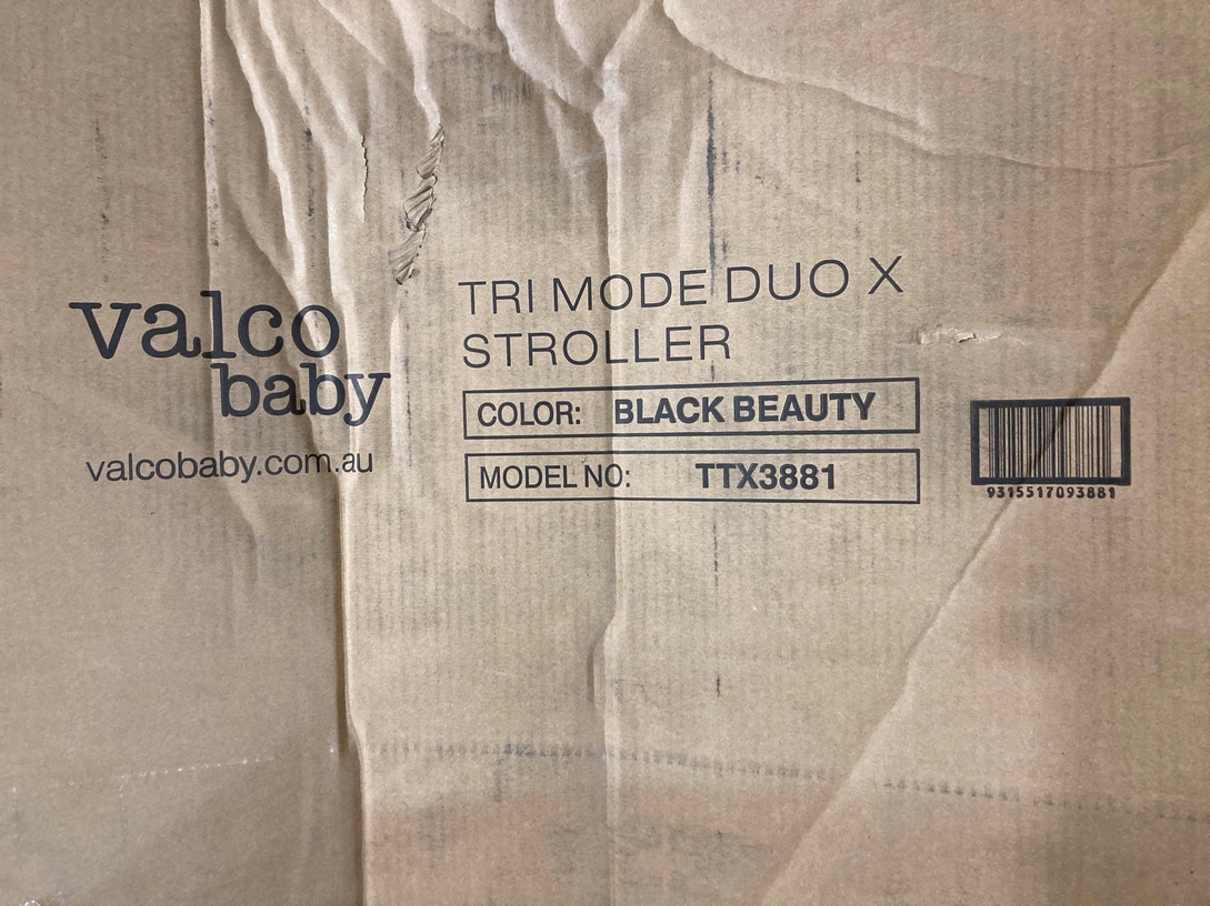  Valco Baby Tri Mode Duo X Double Stroller, 2022, Black Beauty