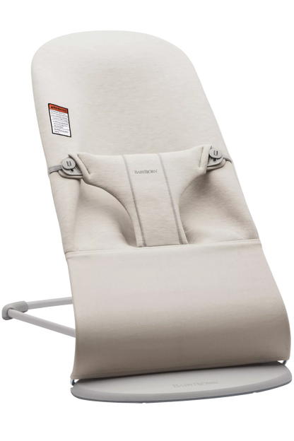  BabyBjorn Bouncer Bliss, Light Gray Frame, Light Beige 3D Jersey