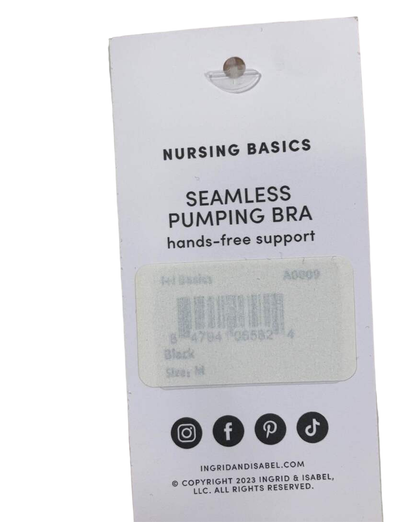  Ingrid & Isabel Nursing And Pumping Bra, Black, Medium