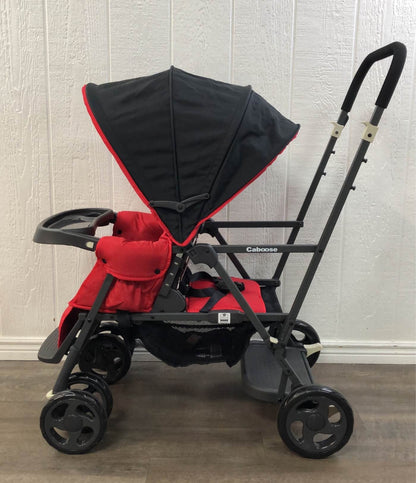 Joovy Caboose Graphite Stand-On Tandem Stroller, Red 2021