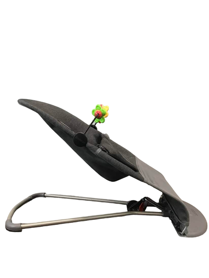  BabyBjorn Bouncer Bliss, Charcoal Gray 3D Jersey, Light Gray Frame, With Toy Bar