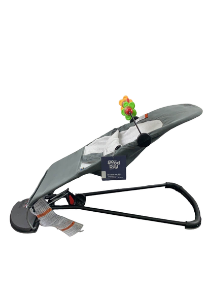  BabyBjorn Bouncer Balance With Toy Bar, Soft, Cotton, Dark Grey/Grey, Black Frame