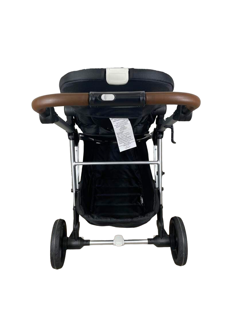  Mockingbird Single Stroller, 2023, Black, Silver With Penny Leather