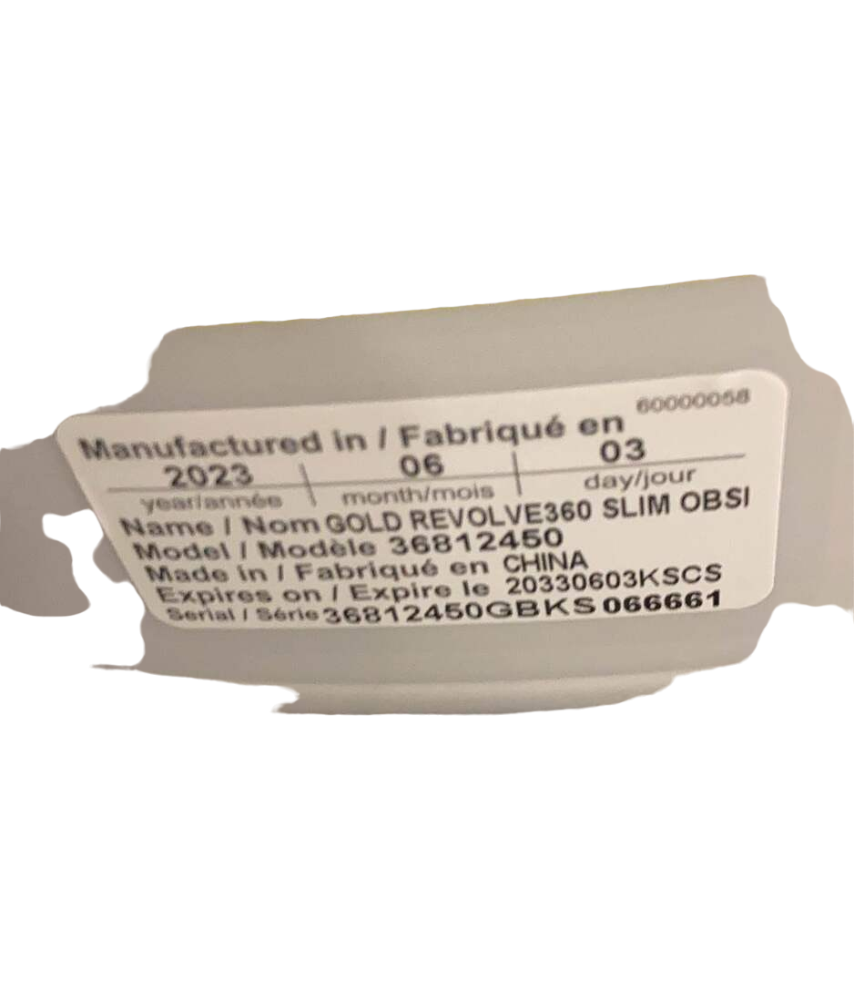  Evenflo Gold Revolve 360 Slim 2-in-1 Rotational Car Seat With SensorSafe, 2023, Obsidian Black