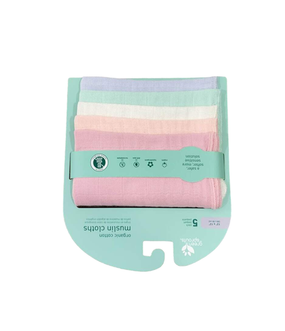  Green Sprouts Muslin Cloths 5pk, Rose Set