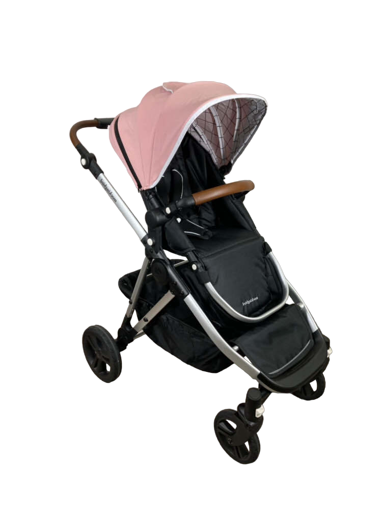  Mockingbird Single To Double Stroller, 2023, Windowpane, Silver With Penny Leather, Bloom