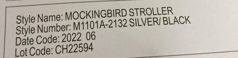  Mockingbird Single Stroller, 2022, Sage, Watercolor Drops, Silver With Black Leather