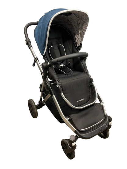 Mockingbird Single To Double Stroller, 2020, Silver With Black Leather, Windowpane, Sea
