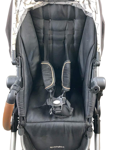  Mockingbird Single To Double Stroller With Accessories, 2021, Silver With Penny Leather, Windowpane, Black