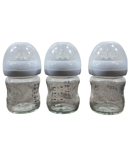  Philips Avent Natural Glass Baby Bottles, 4oz, 3-Pack