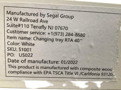  Steal Group Removable Changing Tray, White