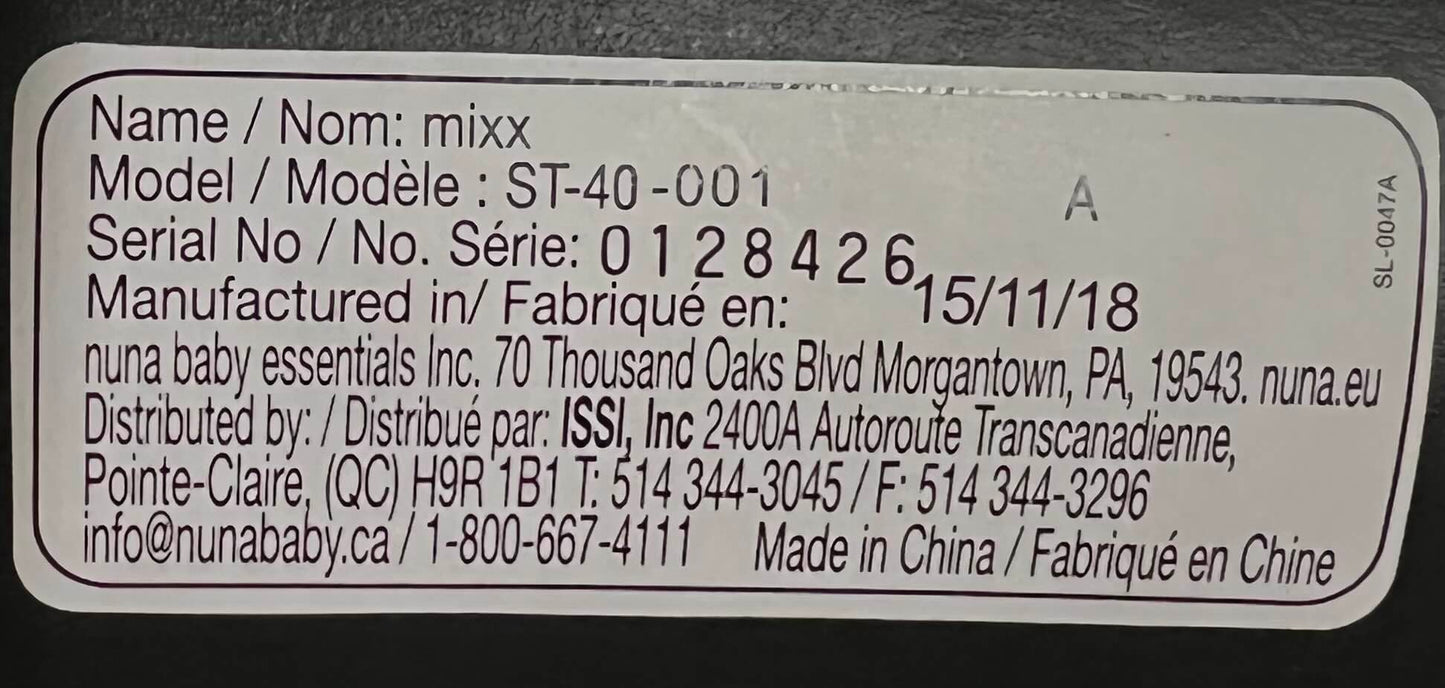  Nuna MIXX Stroller, Black, 2018