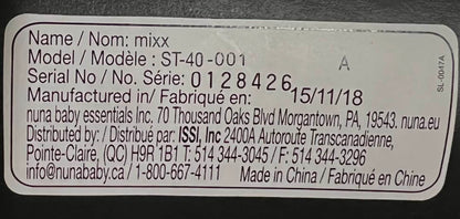  Nuna MIXX Stroller, Black, 2018