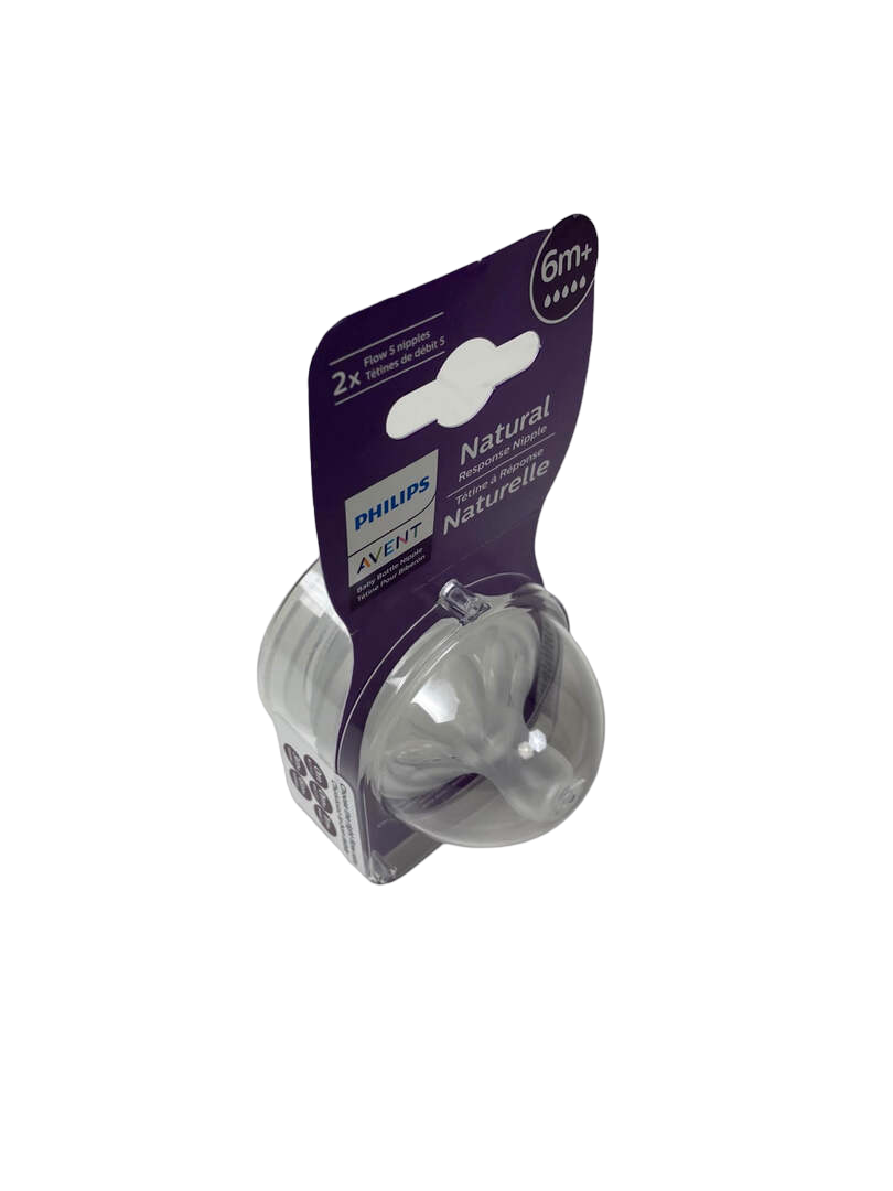  Philips Avent Natural Baby Bottle Nipples, Flow 5 6m+, 2-Pack