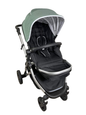  Mockingbird Single Stroller, 2022, Sage, Watercolor Drops, Silver With Black Leather