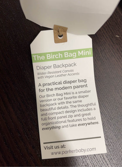  Parker Baby Co. Birch Bag Mini Diaper Backpack, Cream