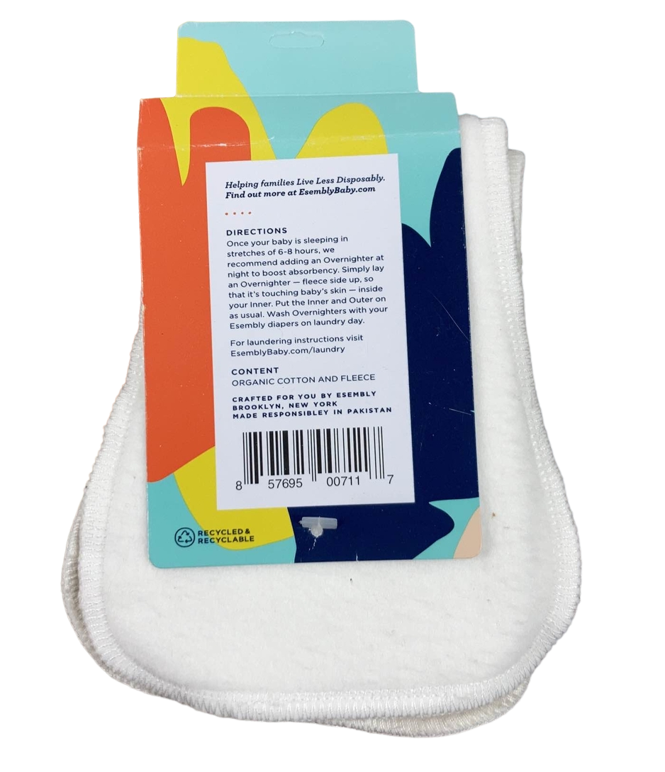  Esembly Overnighter Reusable Ultra Absorbent Diaper Inserts, 2 Pack