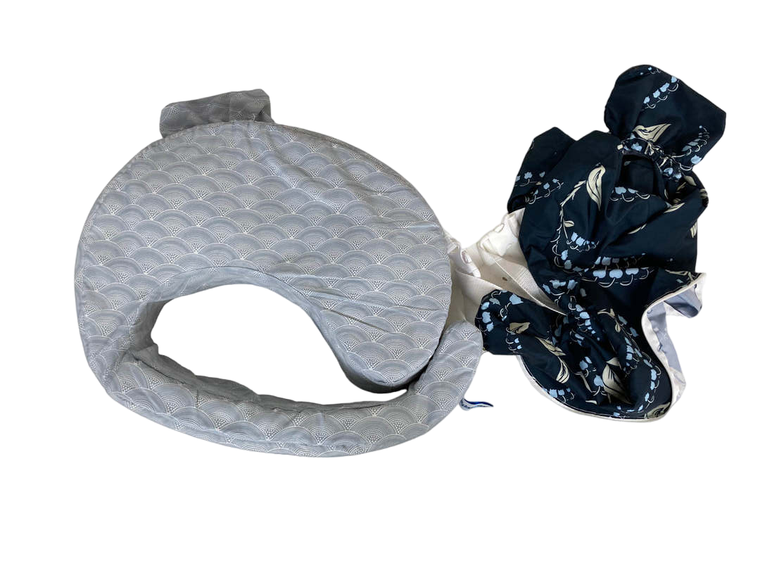  My Brest Friend Nursing Pillow With Extra Cover, Grey And Blue Bells