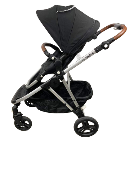  Mockingbird Single To Double Stroller, 2023, Silver With Penny Leather, Windowpane, Black