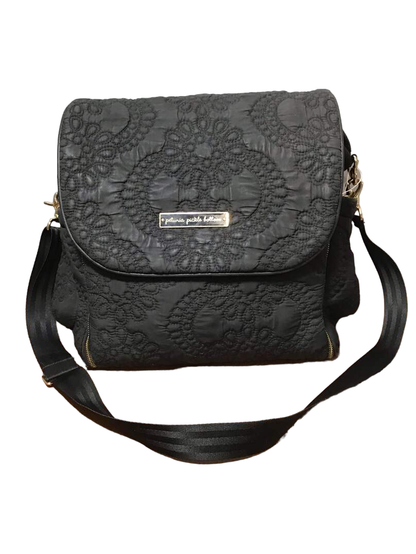  Petunia Pickle Bottom Boxy Backpack Diaper Bag, Black Embossed
