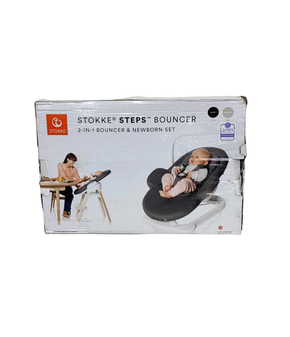  Stokke Steps Bouncer, Soft Sage Black Chassis