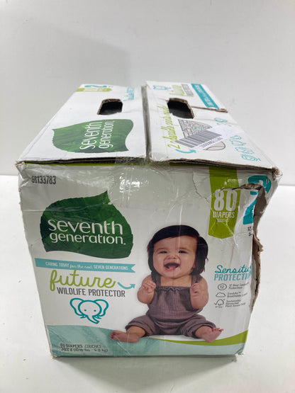  Seventh Generation Sensitive Protection Diapers, Size 2, 80 Count
