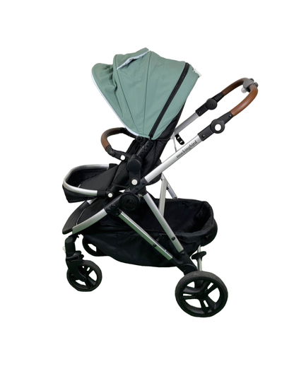  Mockingbird Single 2.0 Stroller, 2023, Silver With Penny Leather, Windowpane, Sage
