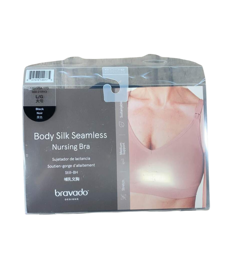  Bravado Body Silk Seamless Nursing Bra, L, Black