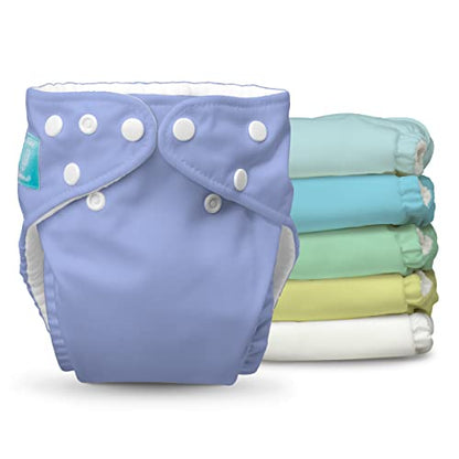  Charlie Banana 6 One Size Reusable Cloth Diapers With Fleece, Pastel