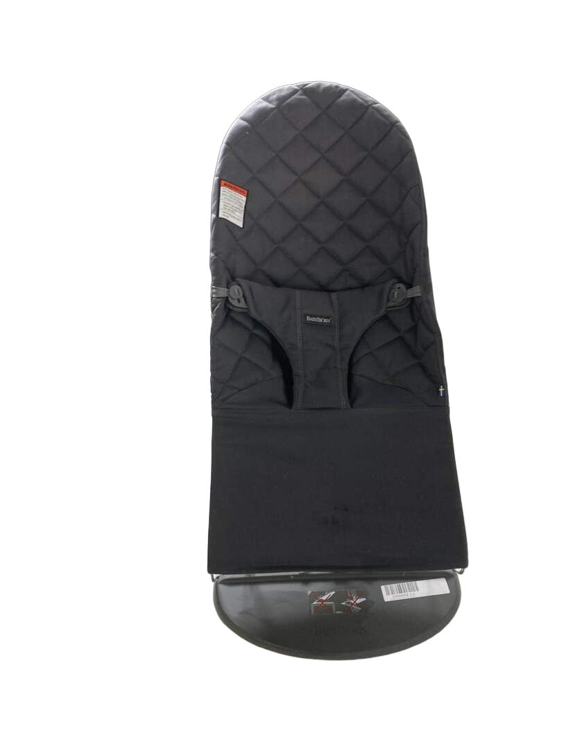  BabyBjorn Bouncer Bliss, Anthracite Cotton Classic Quilt, Light Gray Frame