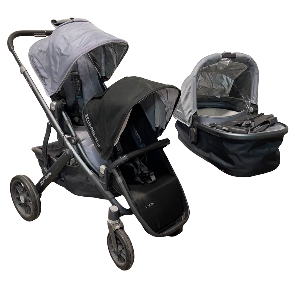  UPPAbaby VISTA Double Stroller, 2015, Blue Melange