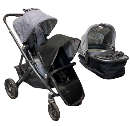  UPPAbaby VISTA Double Stroller, 2015, Blue Melange