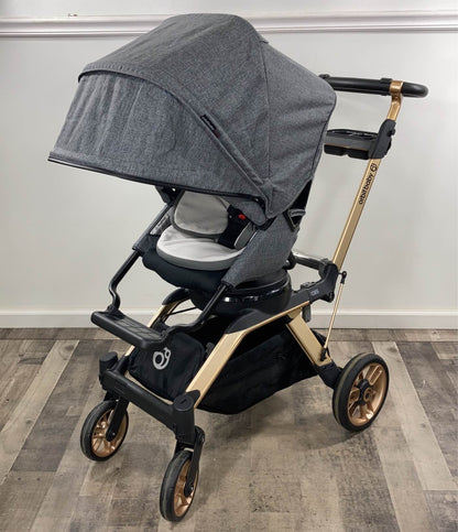  Orbit BabyG5 Stroller With Snack Tray, 2021, Gold Frame, Grey Melange Seat