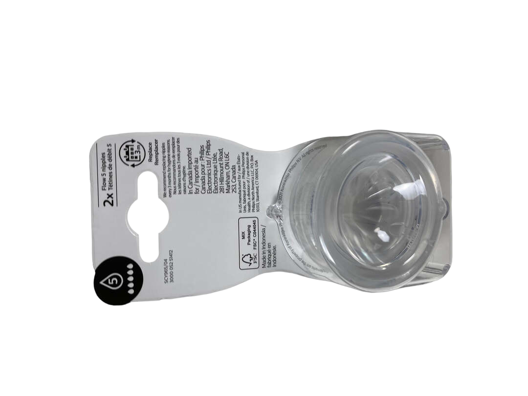  Philips Avent Natural Baby Bottle Nipples, Flow 5 6m+, 2-Pack