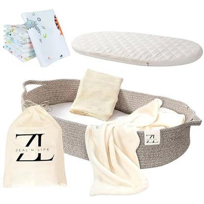  Zeal’n Life Baby Changing Basket, Cotton Rope