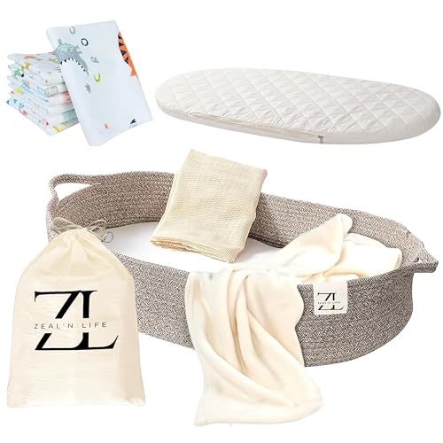  Zeal’n Life Baby Changing Basket, Cotton Rope