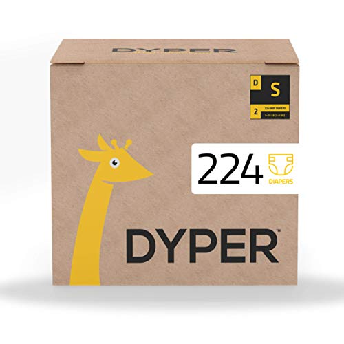  DYPER Bamboo Diapers, Four Sleeves, Small(6-16 Pounds, 224 Count