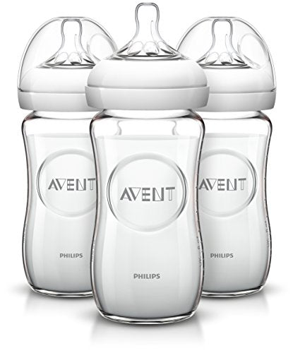  Philips Avent Natural Glass Baby Bottles, 3-Pack