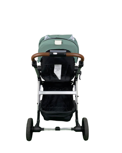  Mockingbird Single 2.0 Stroller, 2023, Silver With Penny Leather, Windowpane, Sage